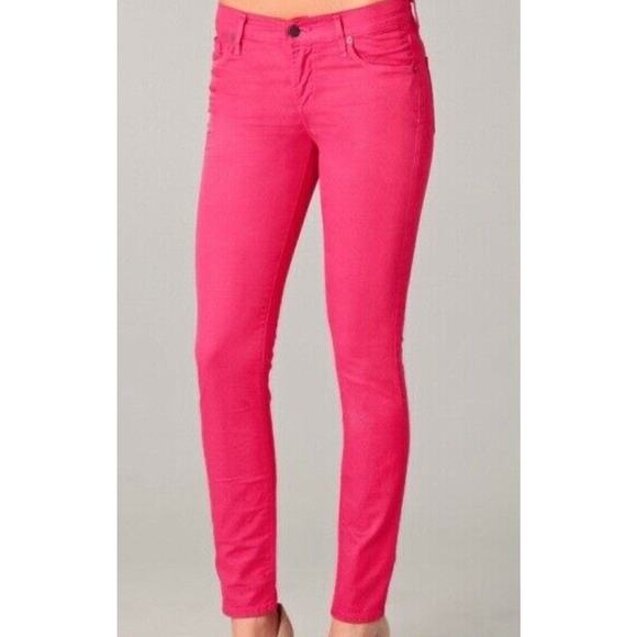 Citizens of Humanity COH Thompson Cropped Skinny Medium Rise Jeans Hot Pink 26 - Picture 1 of 8